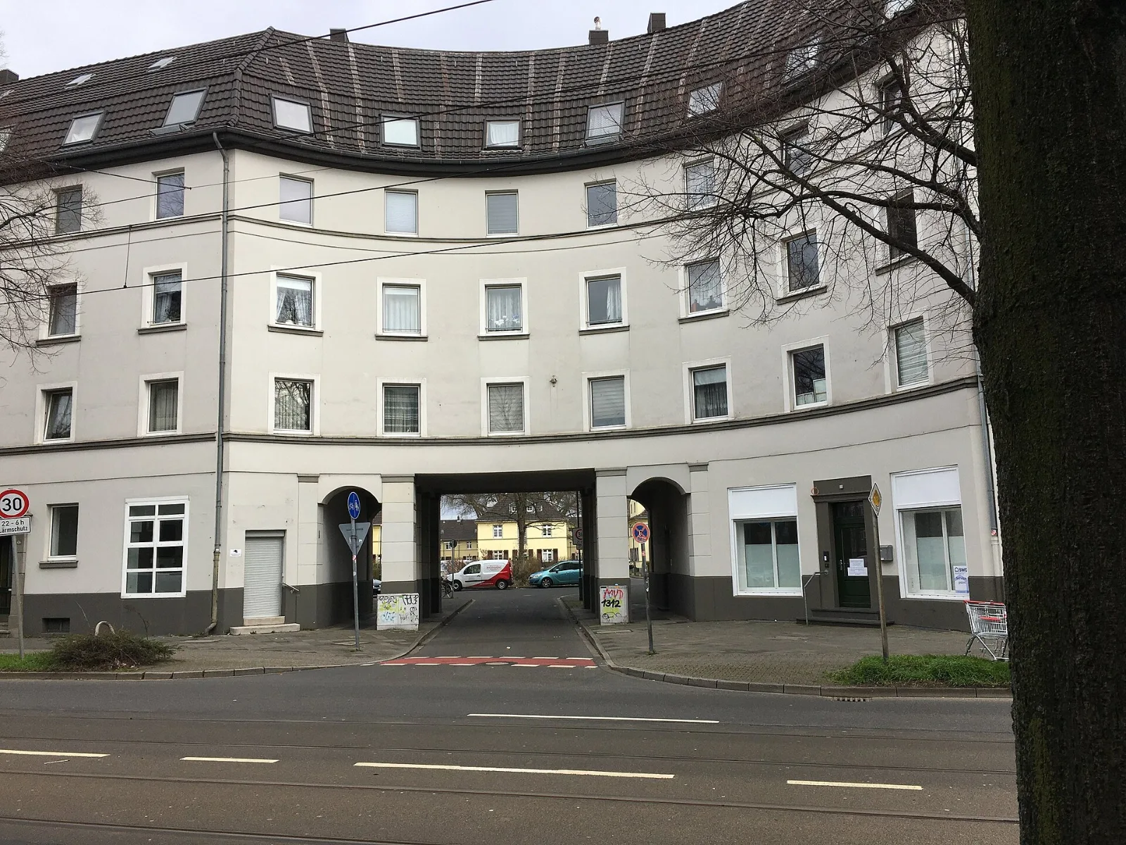 Geschosswohnbau der Siedlung Heimgarten an der Erkrather Straße 434–436 – Düsseldorf-Lierenfeld